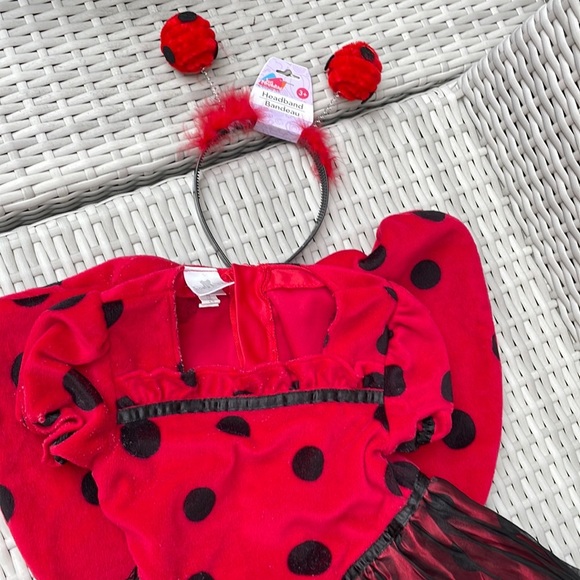 🐞 KIDS Ladybug Costume Dress and Headband Size 3T - Picture 6 of 13